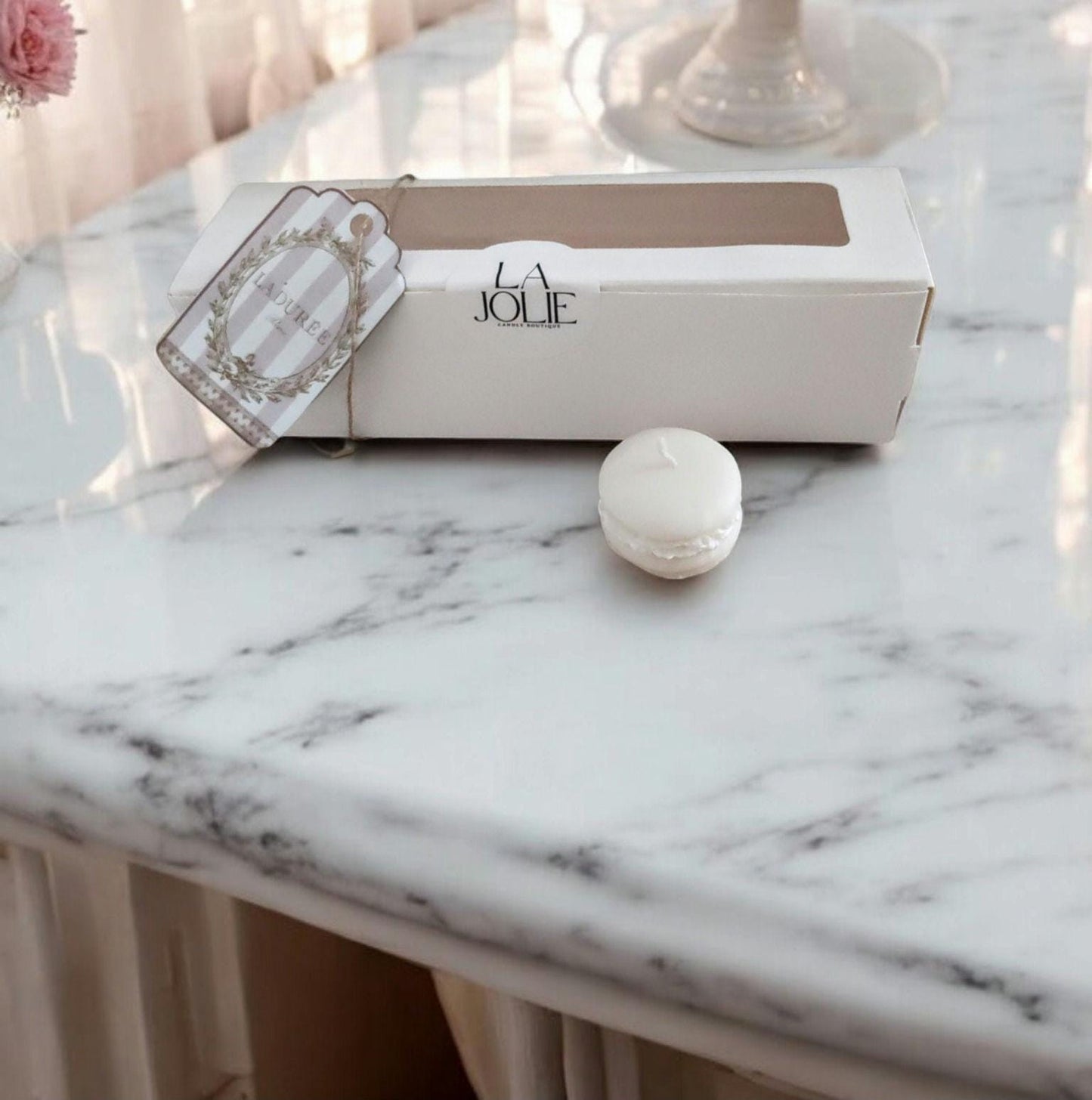 Small Macaron candles in box