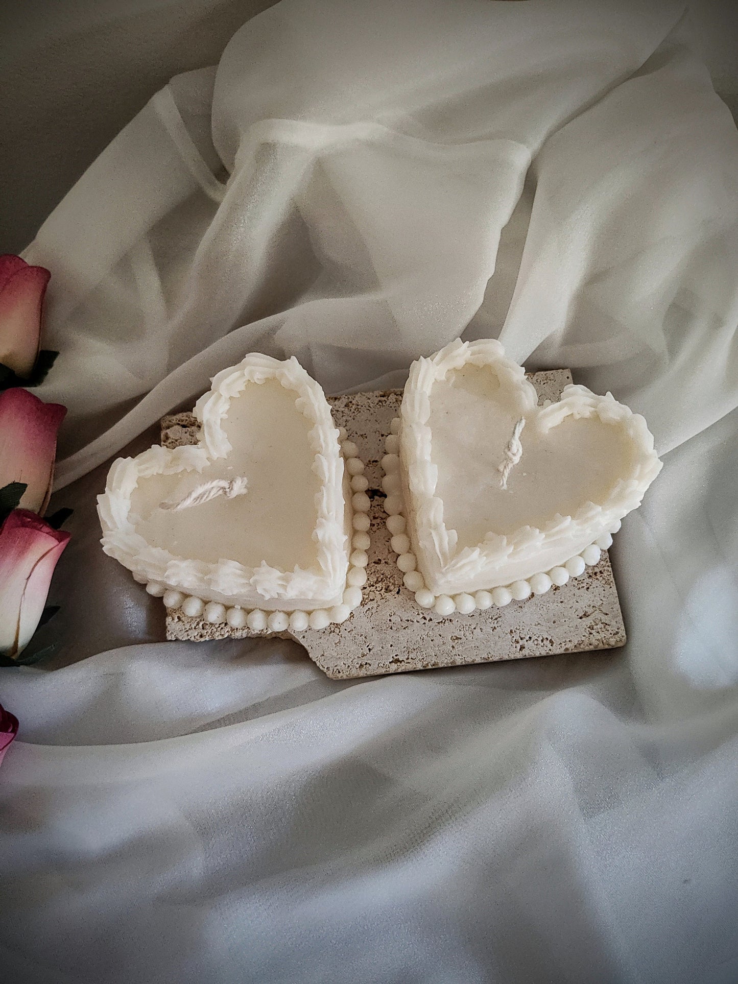Love heart French Cake Dessert Candle
