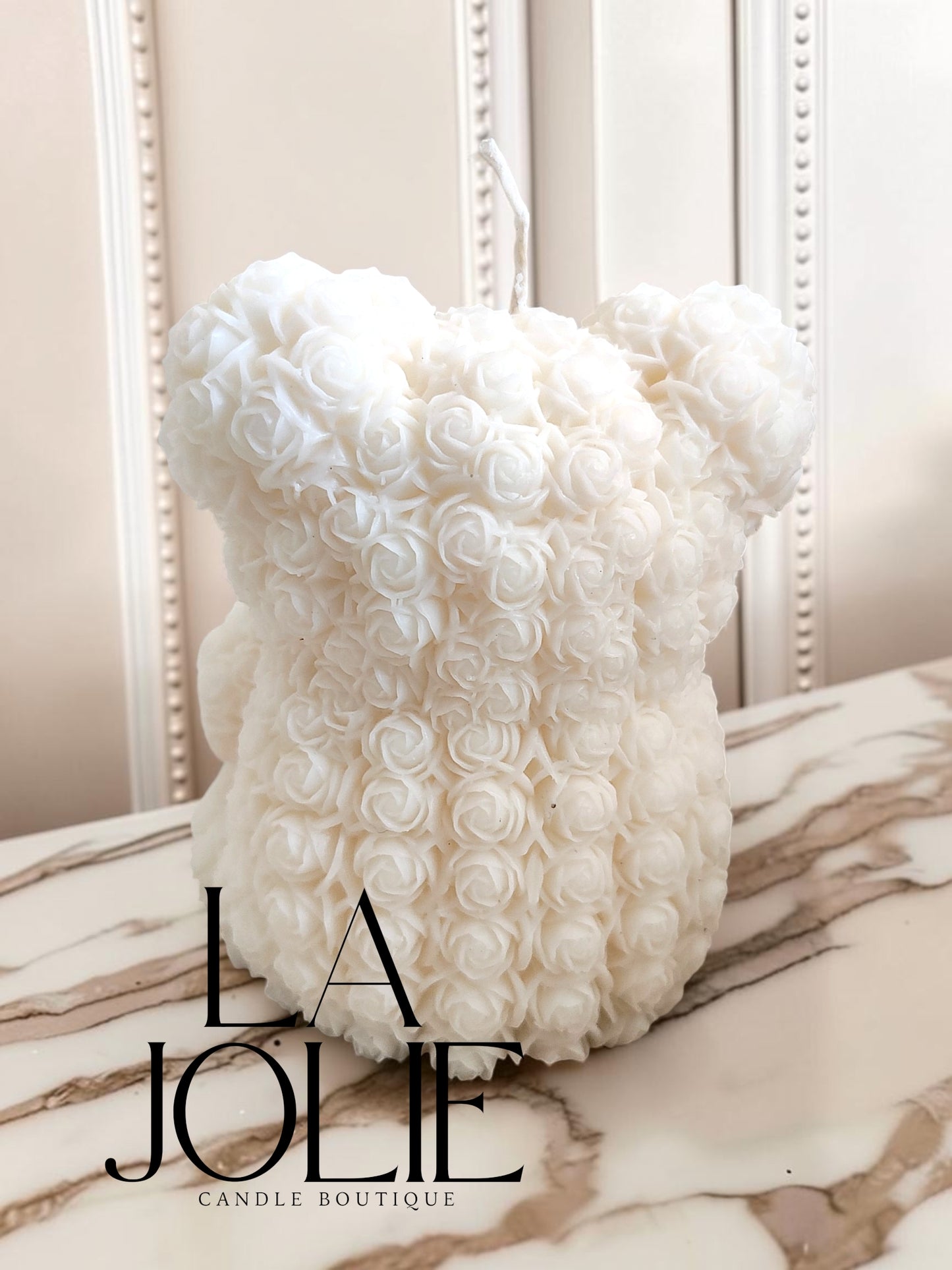 Bear bouquet roses love Pillar Candle
