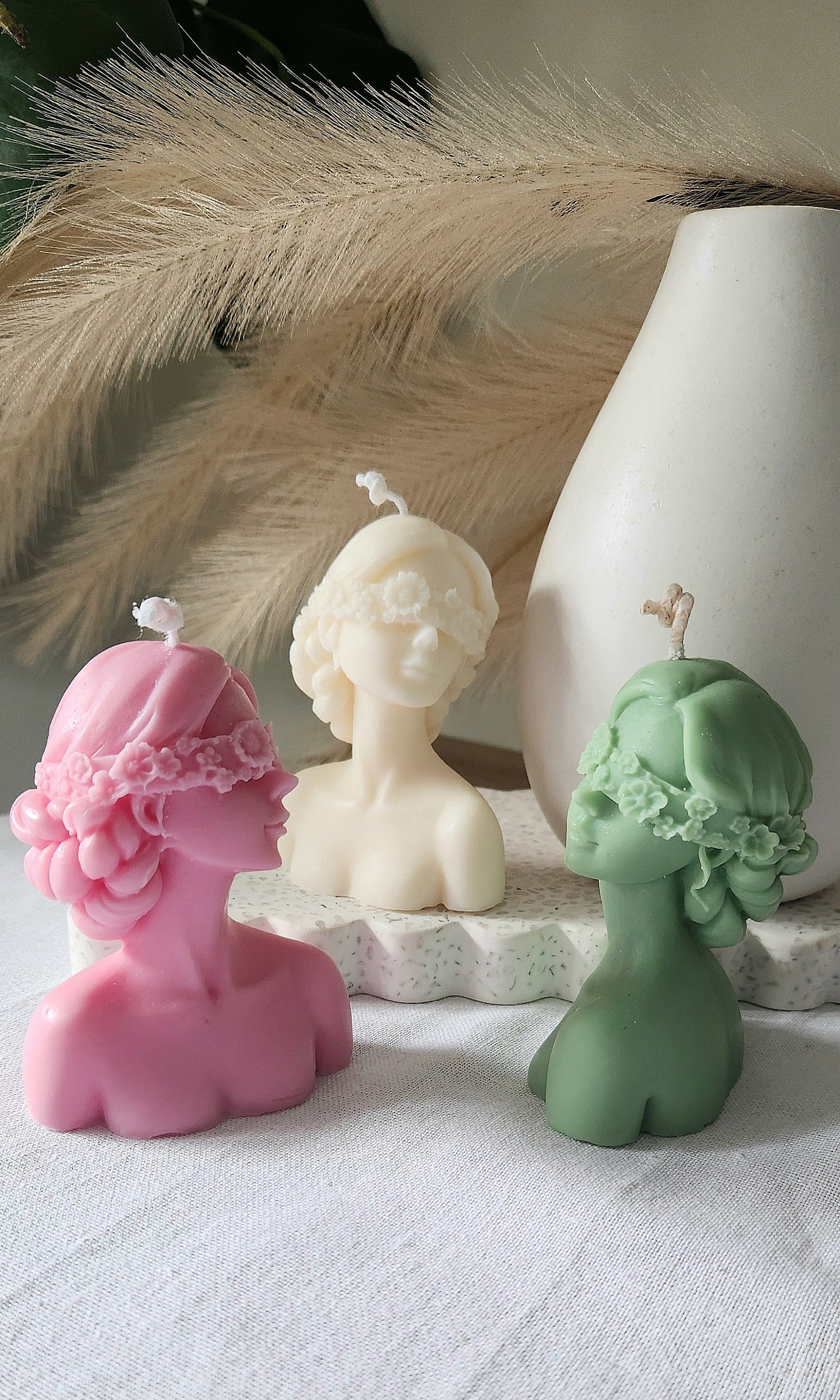 Lady flower Head body Pillar Candle