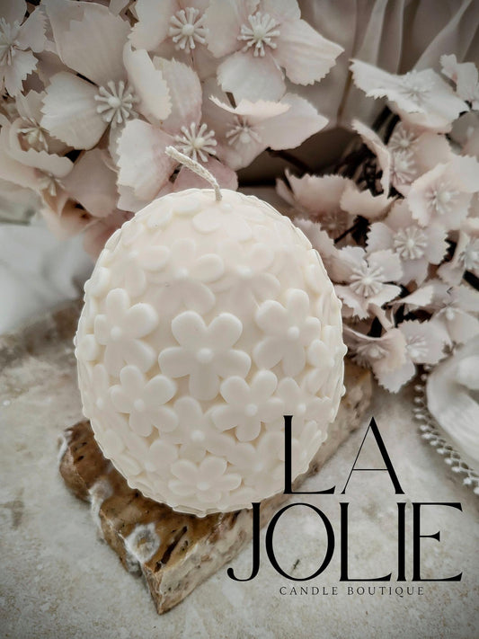 egg flower soy Pillar Candle