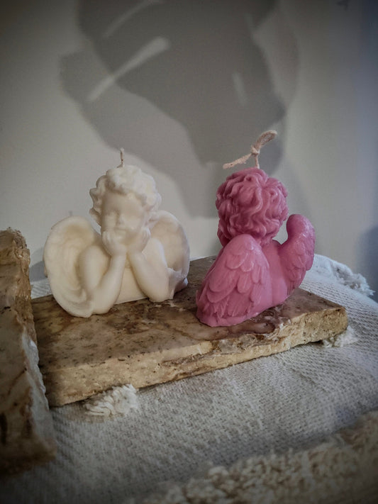 Angel Pillar Cherub Angelic Candle