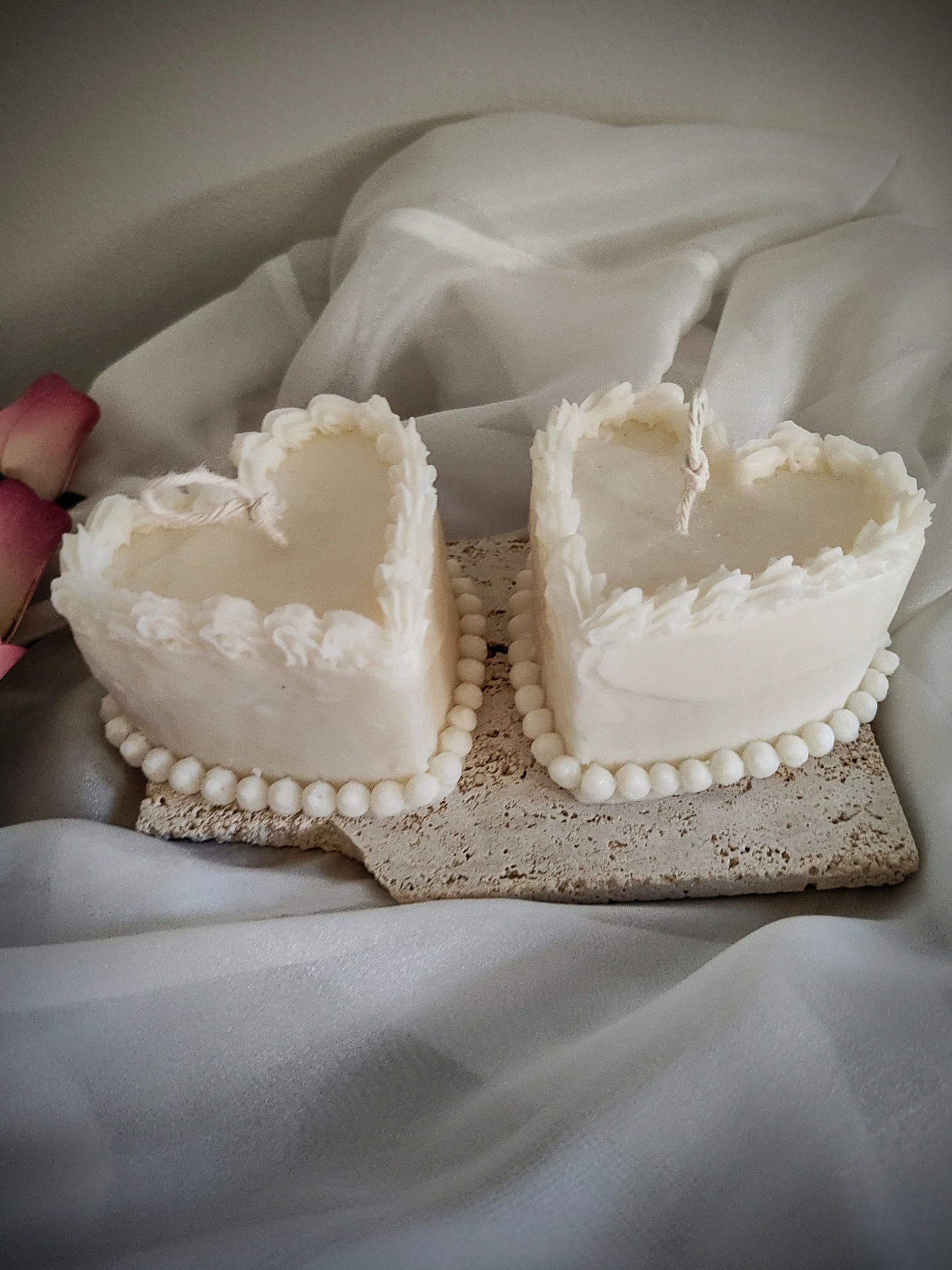 Love heart French Cake Dessert Candle