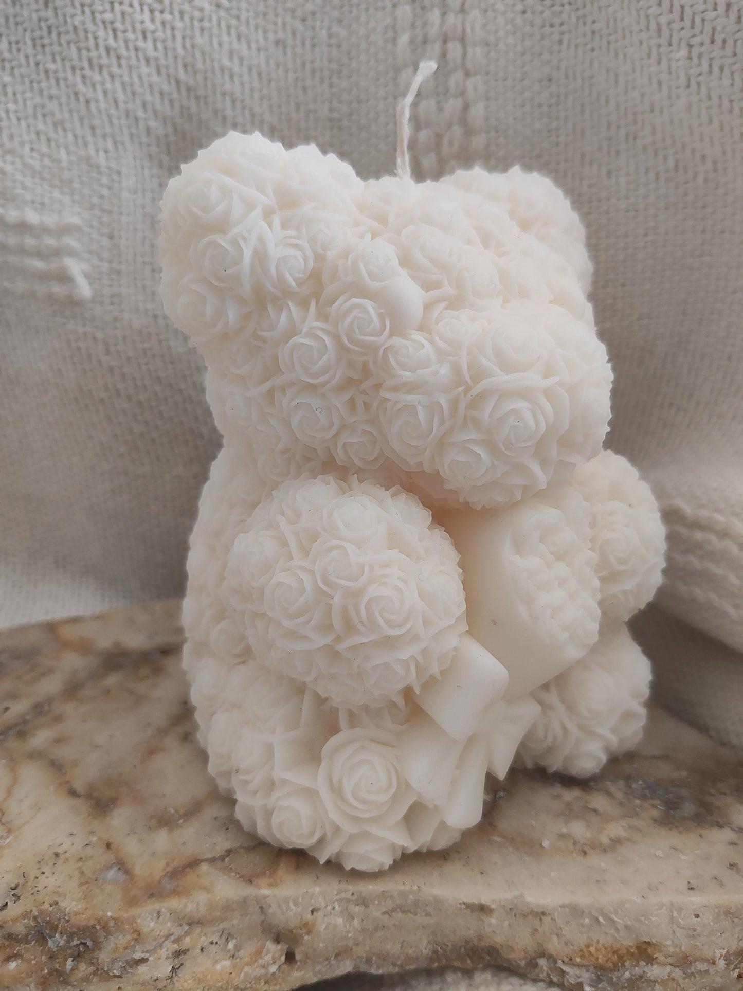 Bear bouquet roses love Pillar Candle