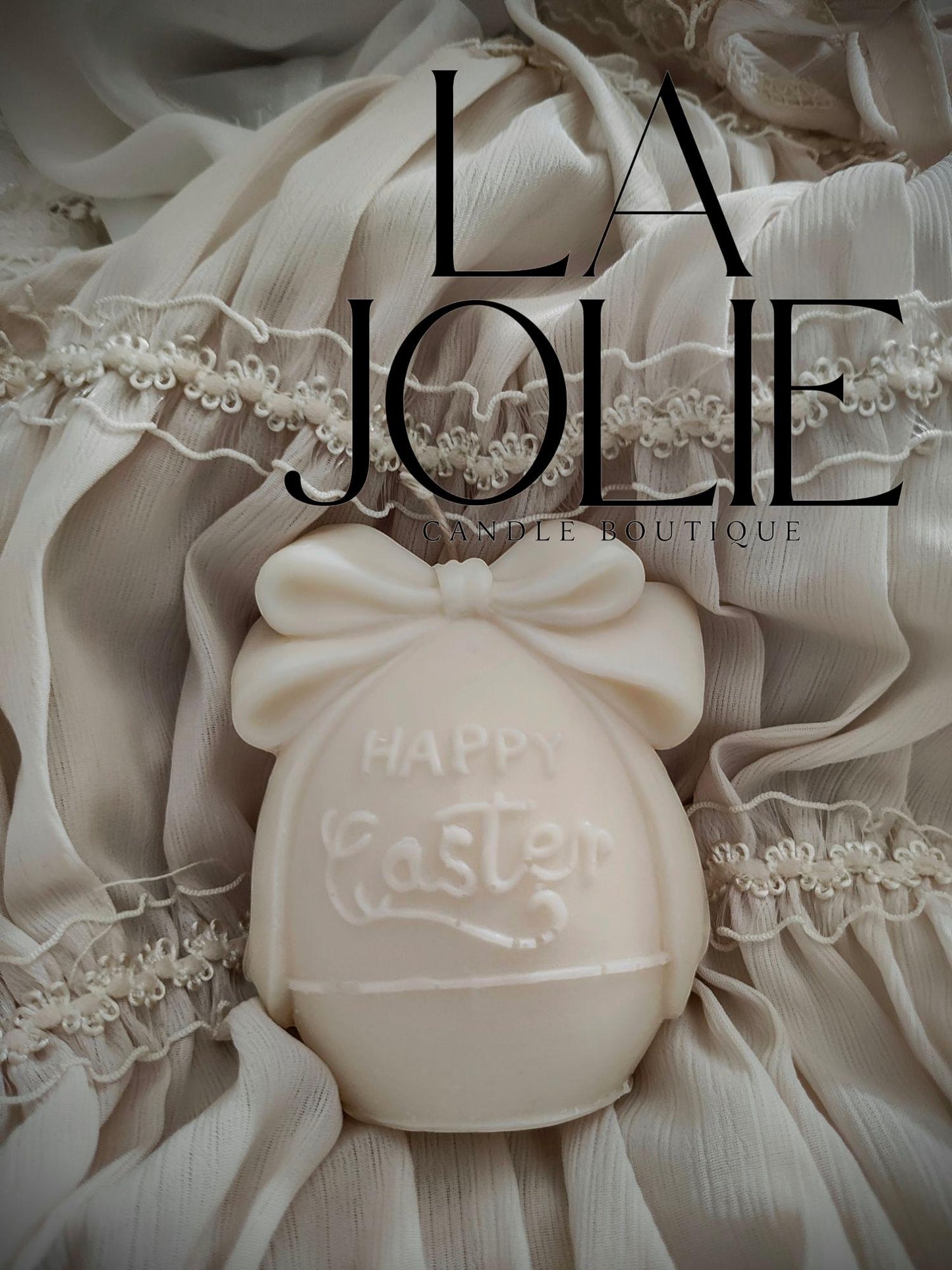 Happy Easter egg bow Pillar Candle