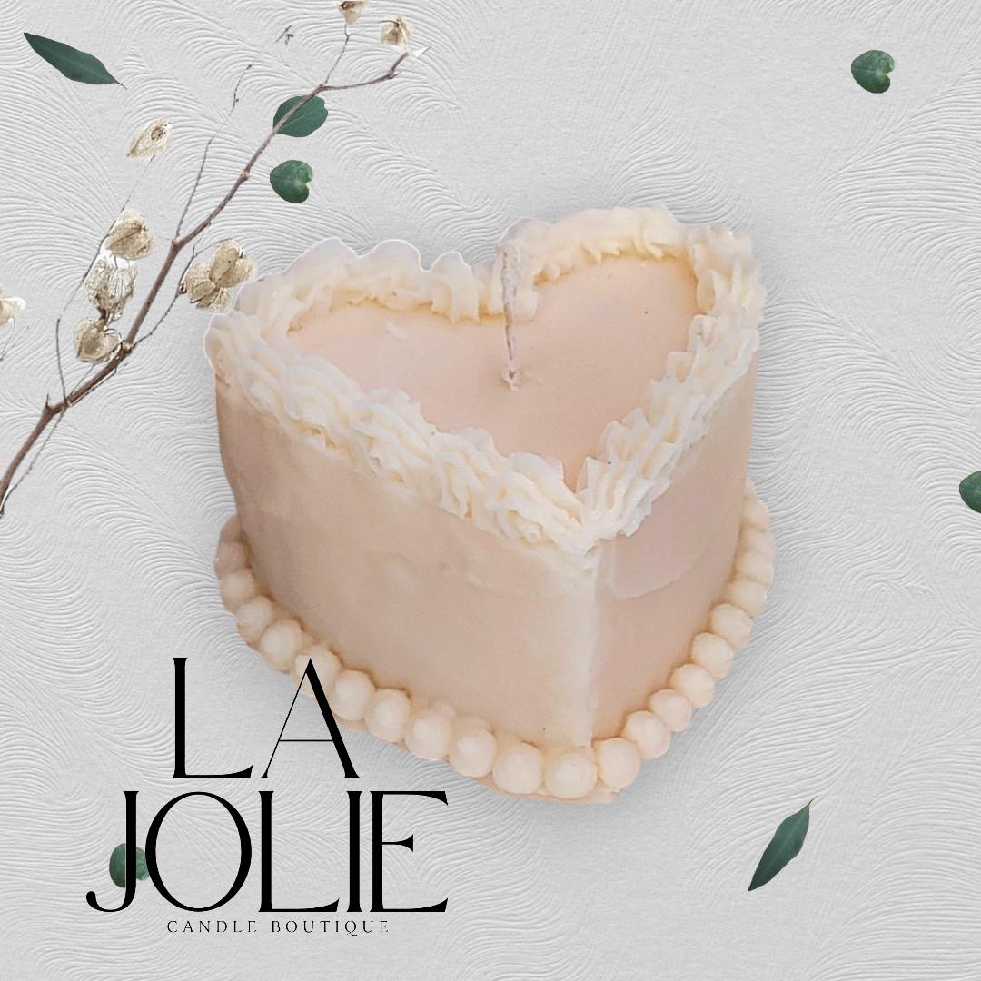 Love heart French Cake Dessert Candle