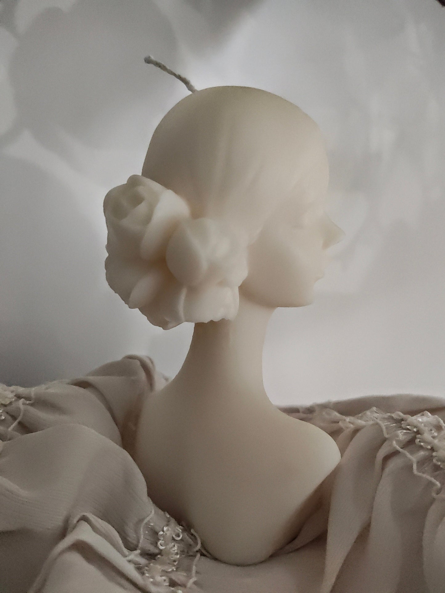Lady large Head body Pillar Candle