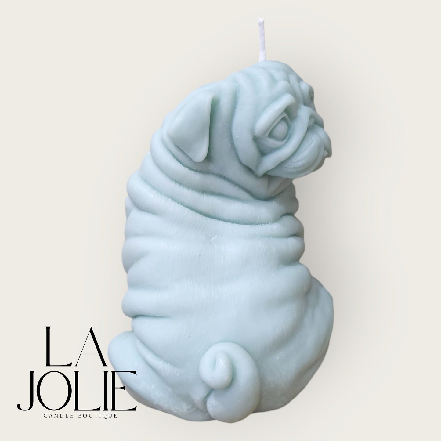 Large Pug Dog Candle