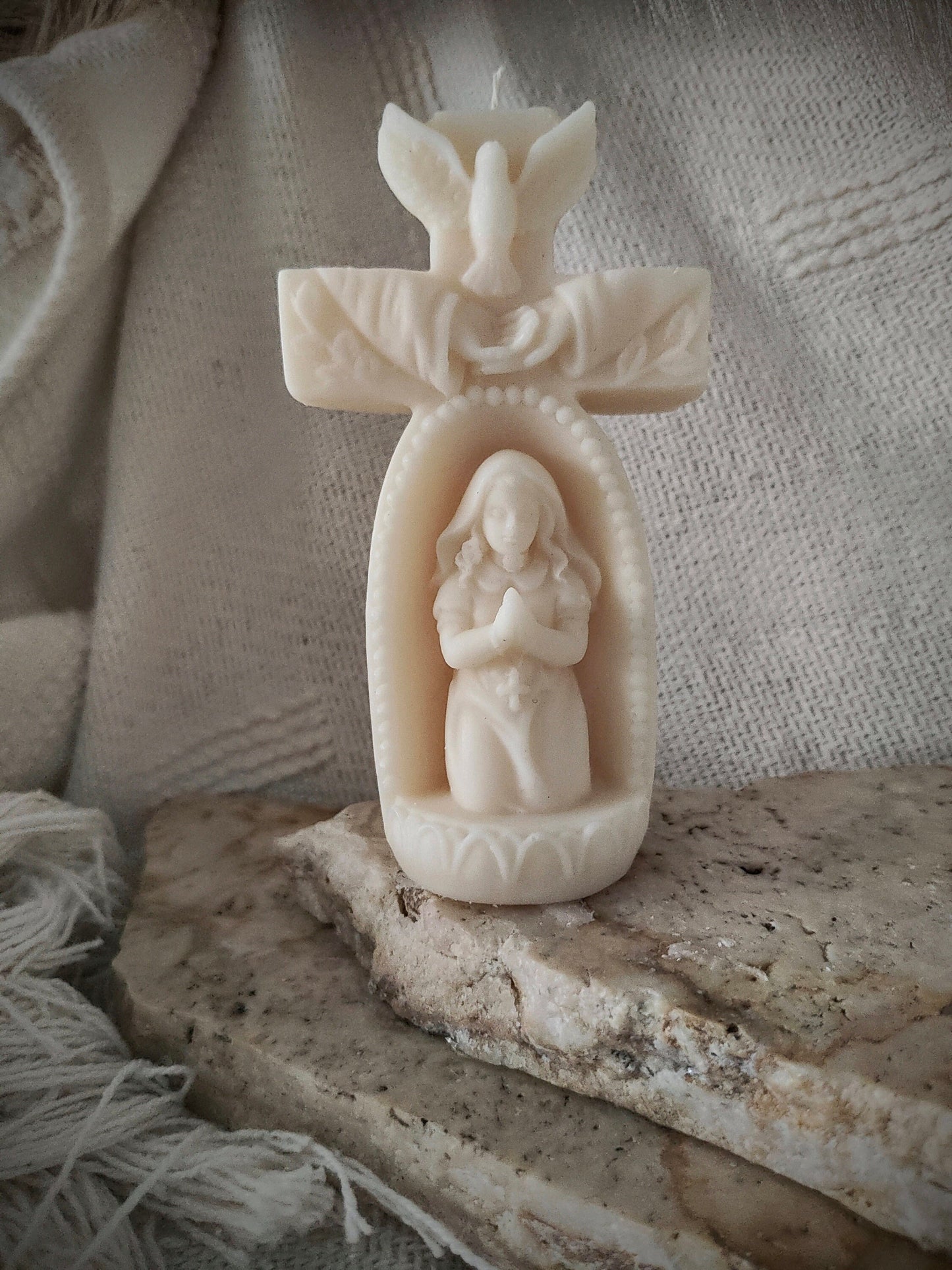 praying lady alter Pillar Candle