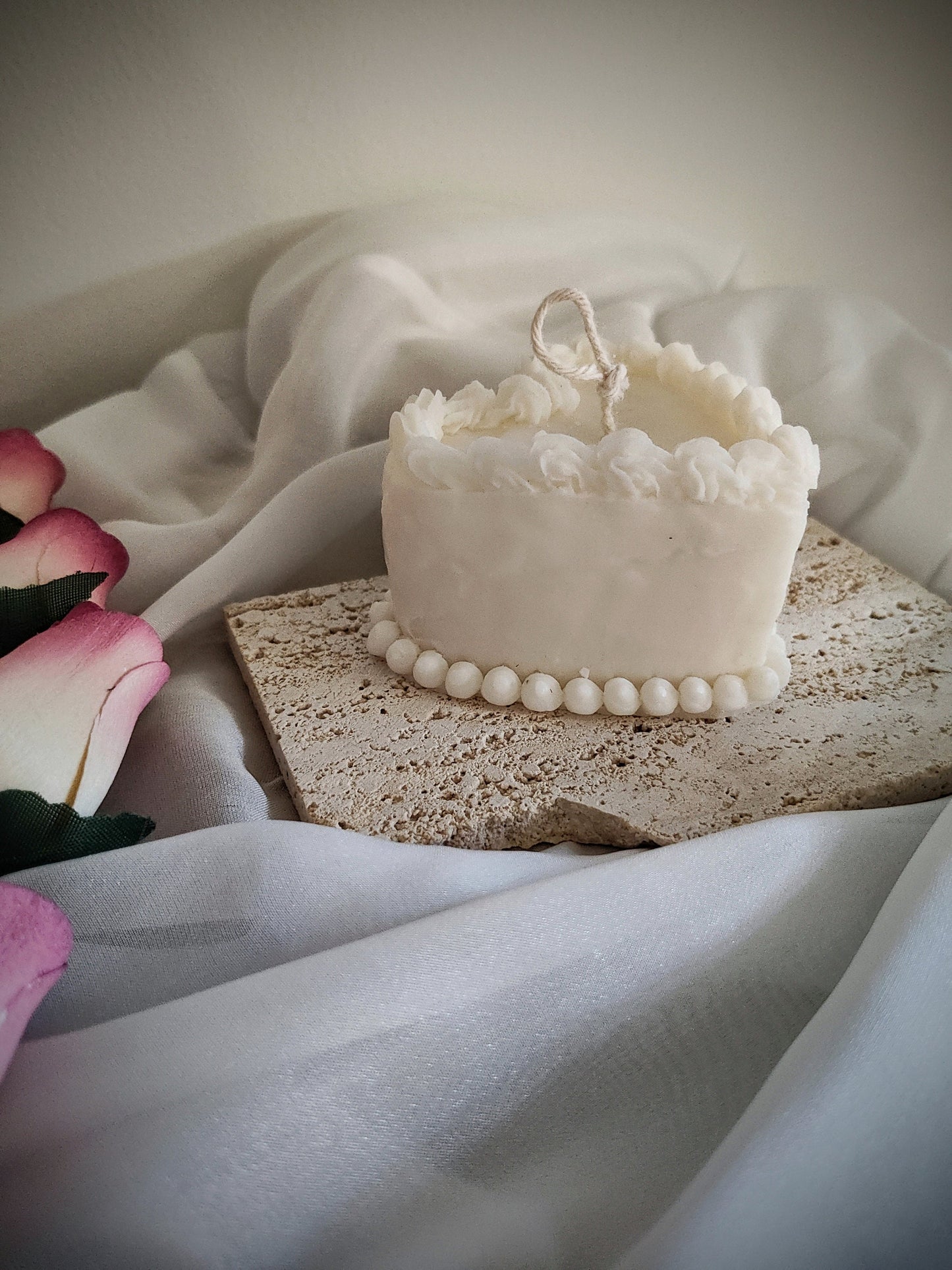 Love heart French Cake Dessert Candle