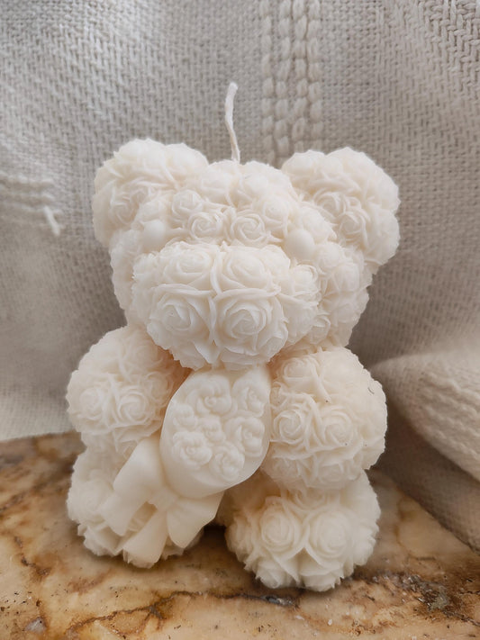 Bear bouquet roses love Pillar Candle