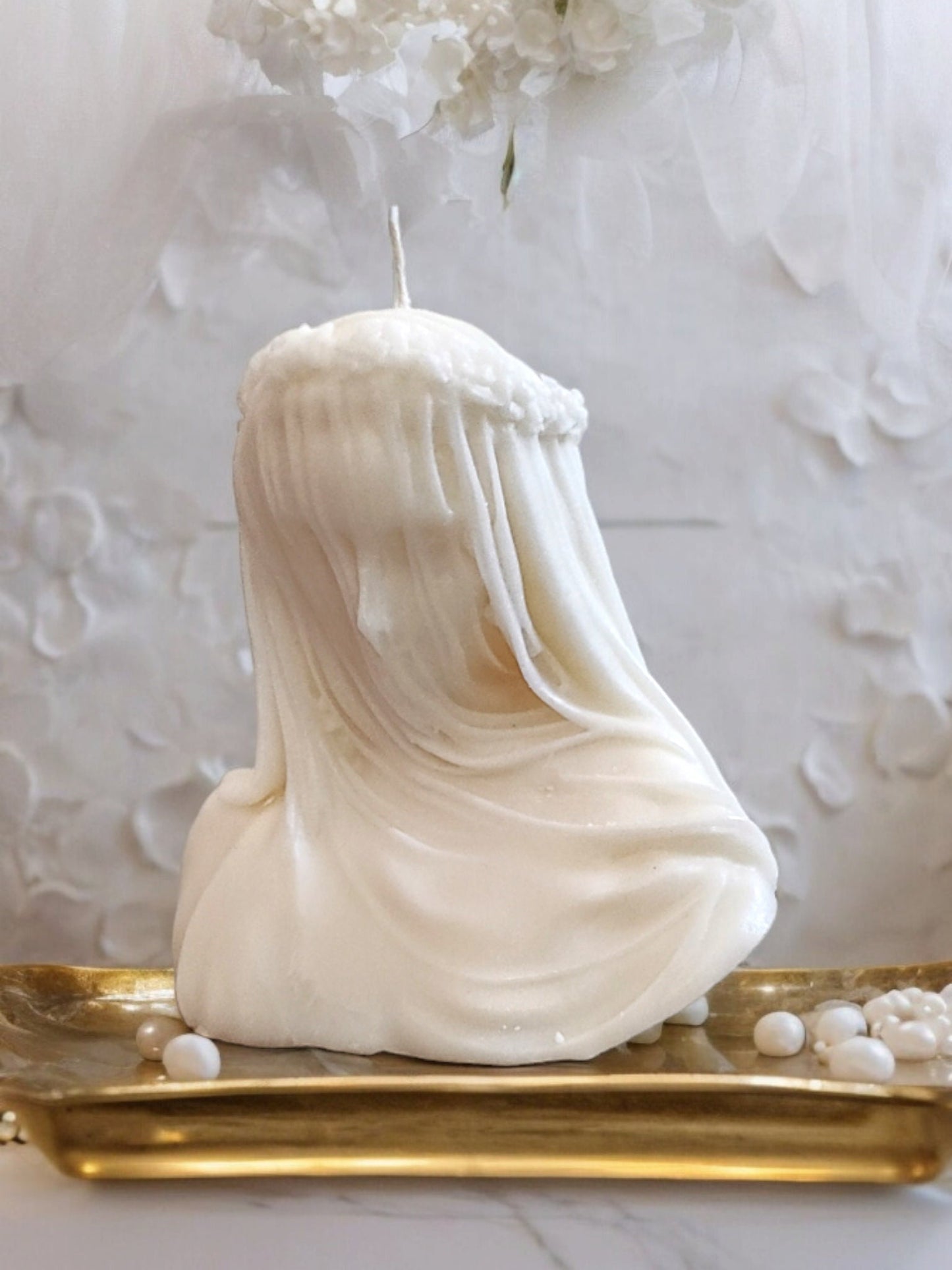 Veiled lady head candle