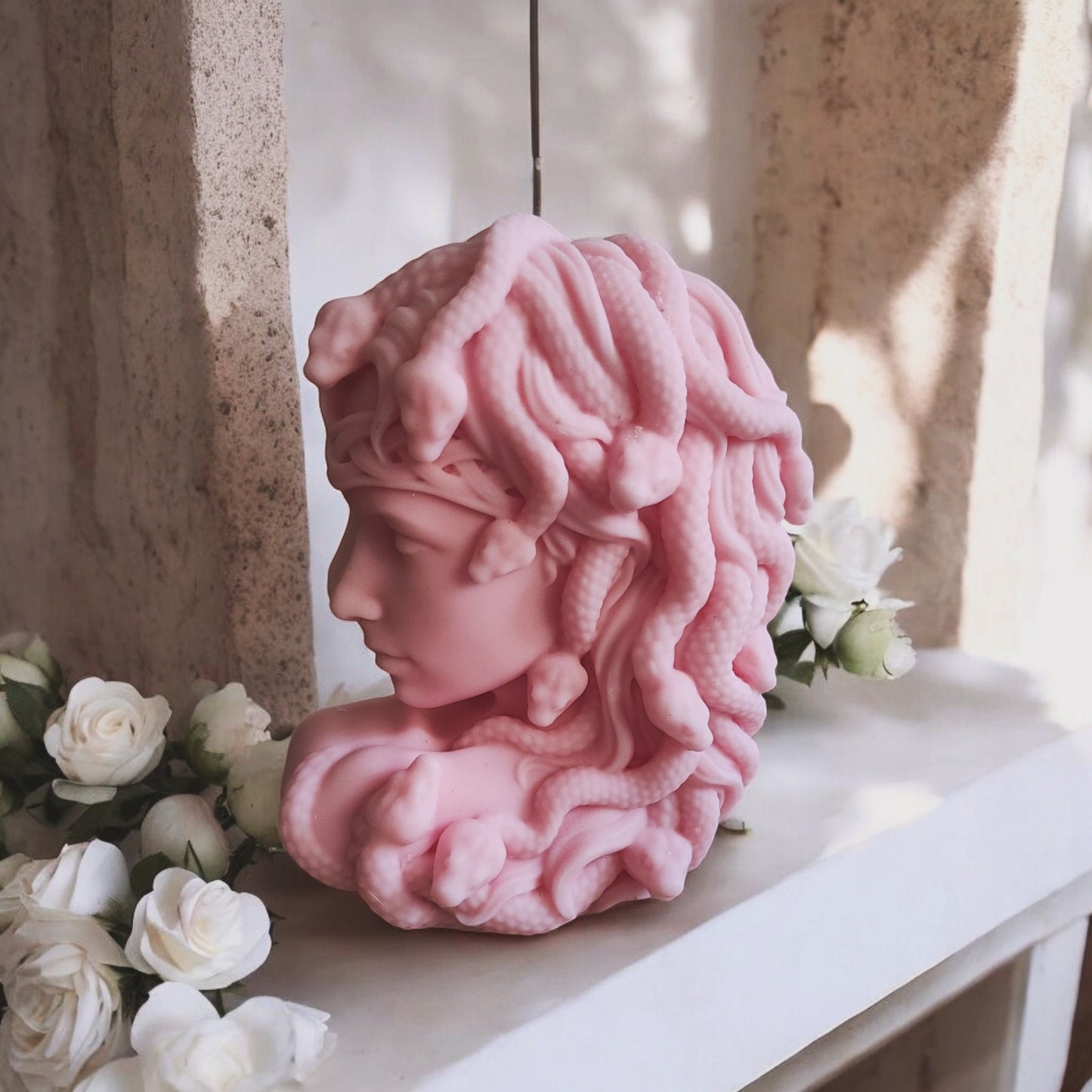 Large lady snake lady head Princesse medusa Pillar Candle