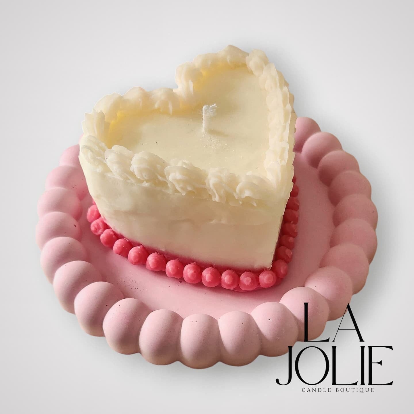Love heart French Cake Dessert Candle