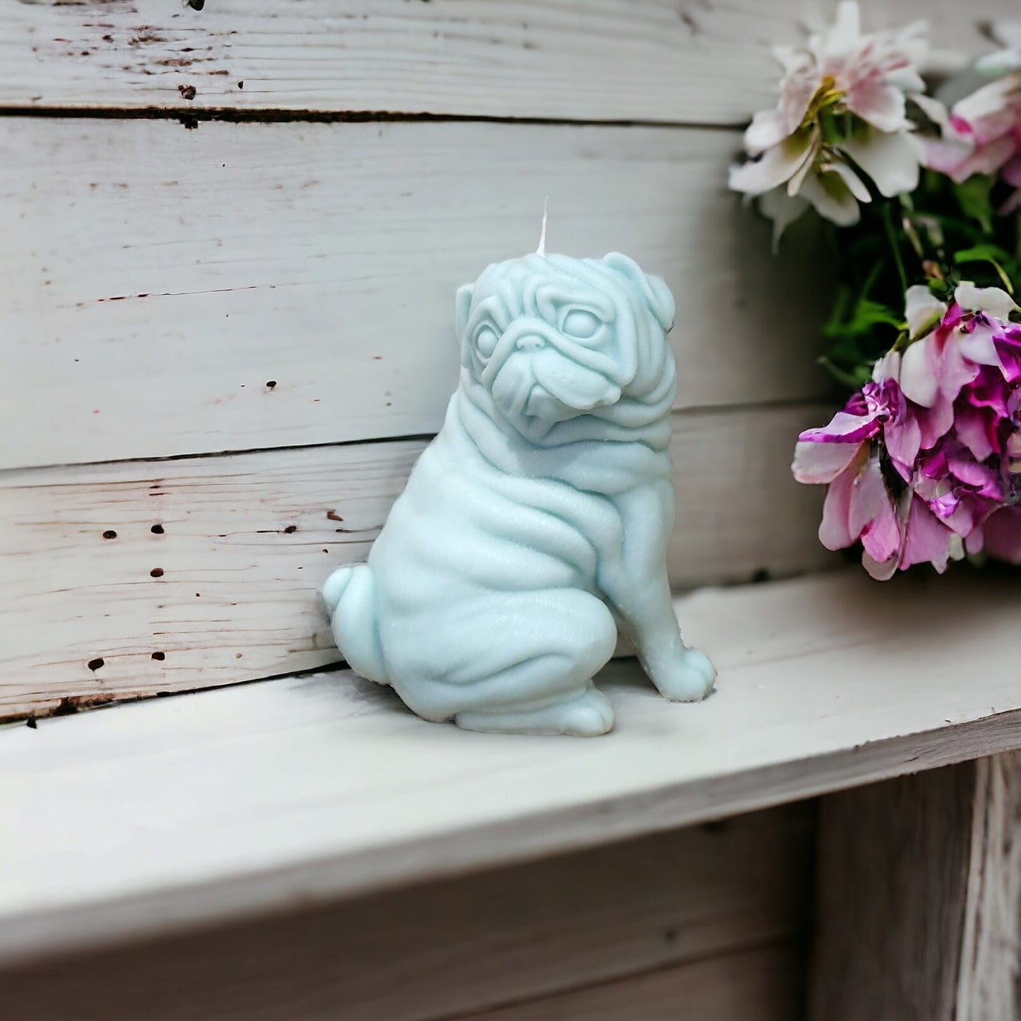 Large Pug Dog Candle