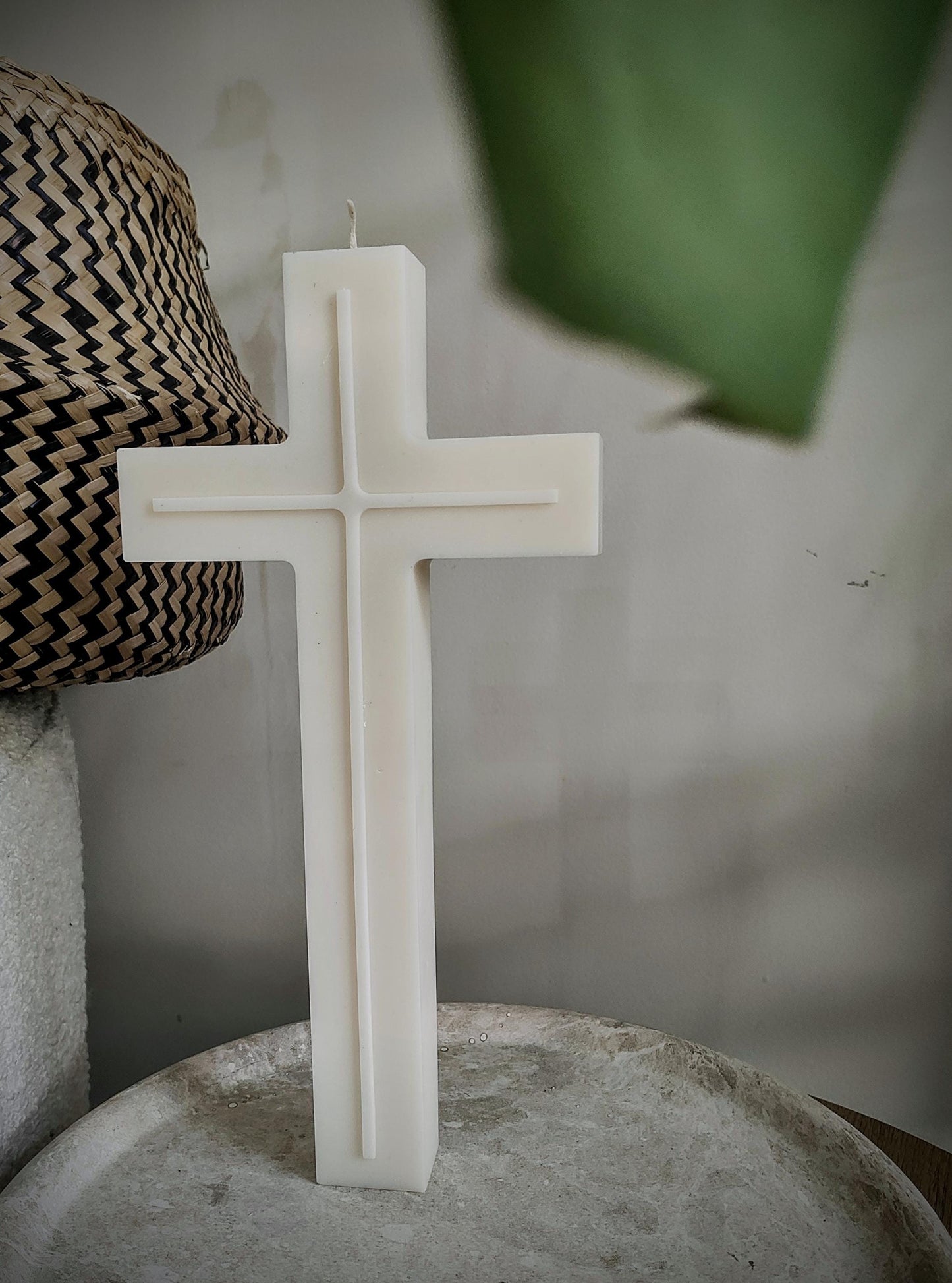 Large cross shaped Pillar Candle