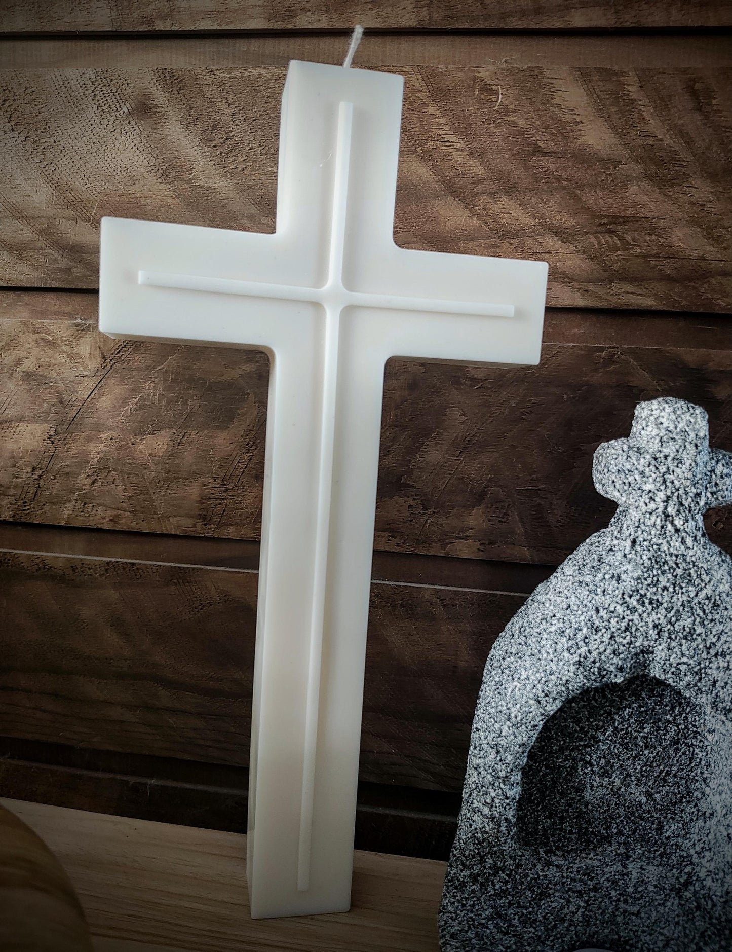 Large cross shaped Pillar Candle