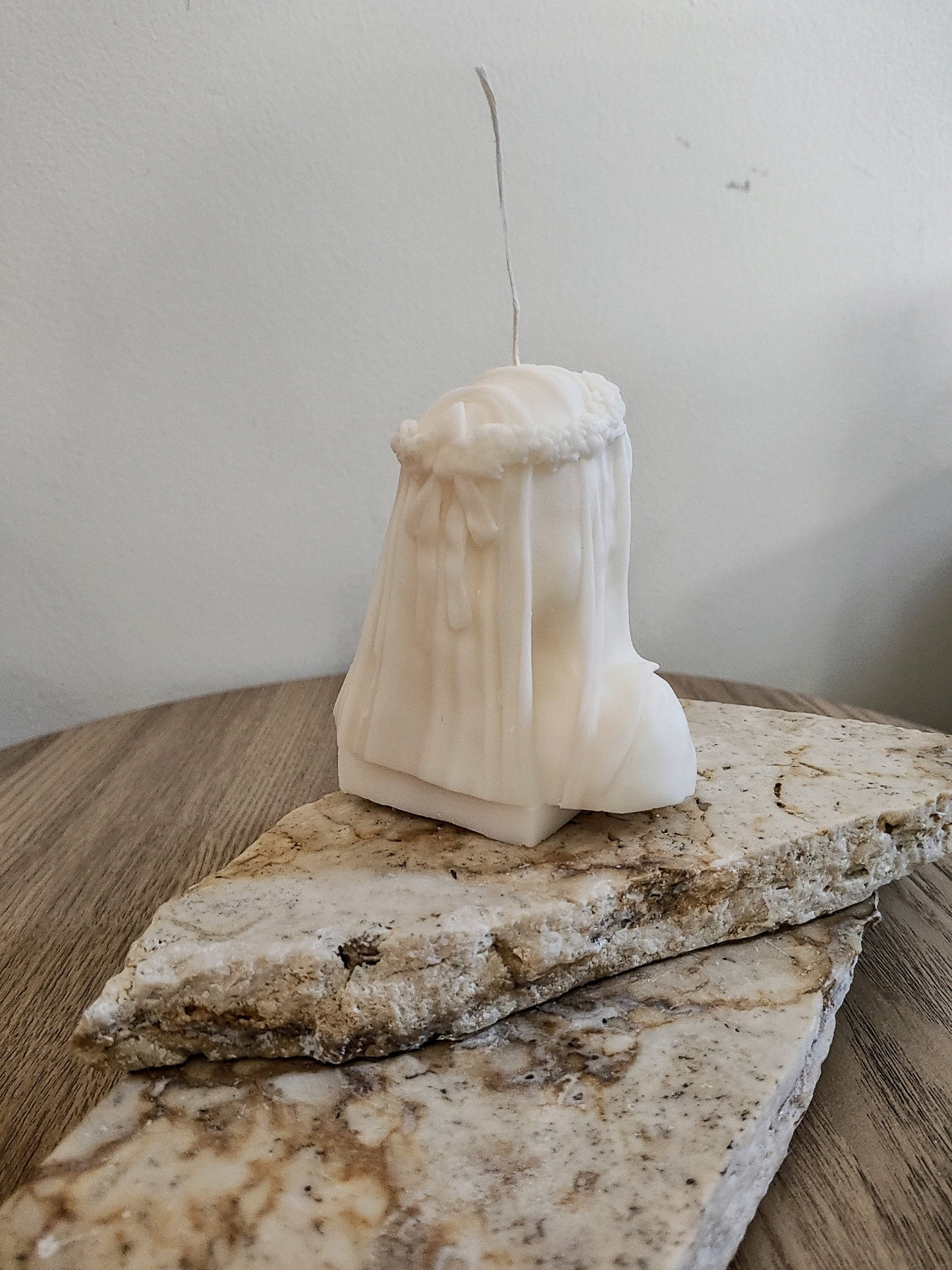 Veiled lady head candle