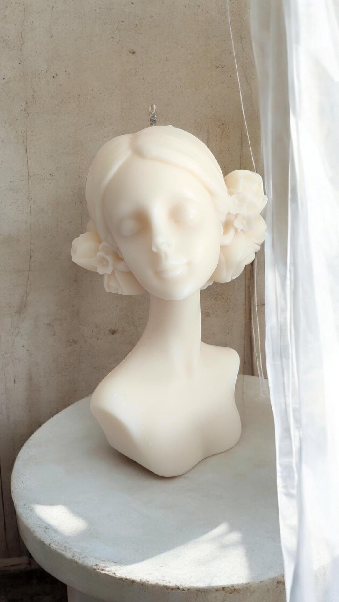 Lady large Head body Pillar Candle