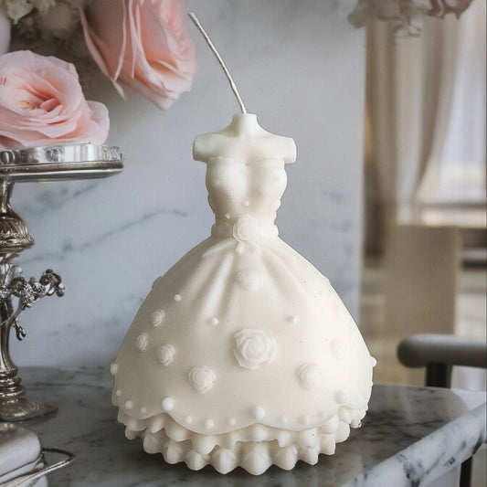 La princess Bridal Ball Gown dress Pillar Candle
