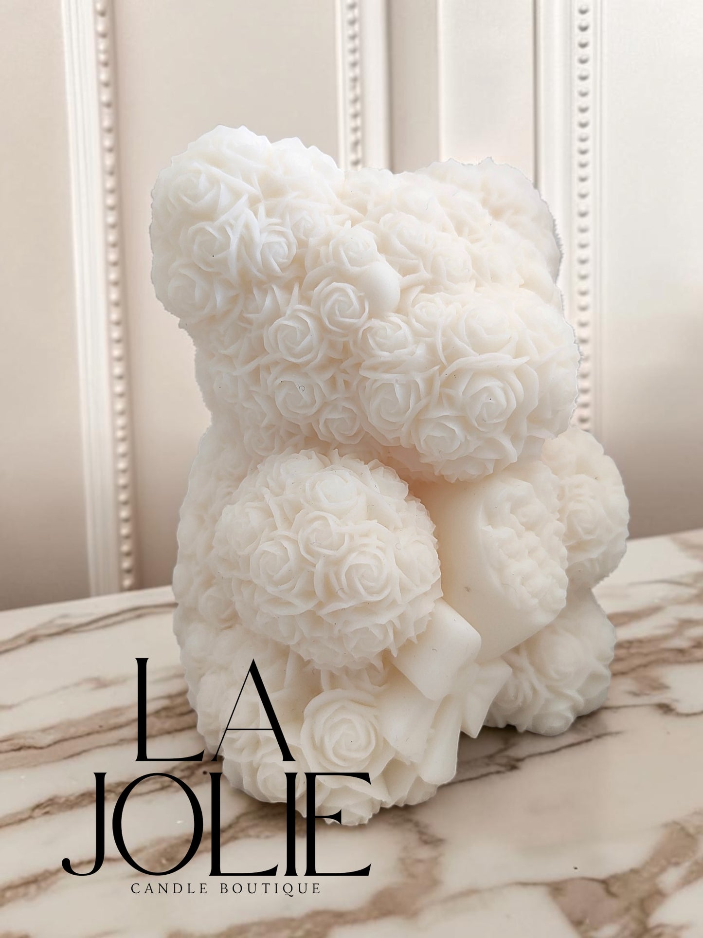 Bear bouquet roses love Pillar Candle