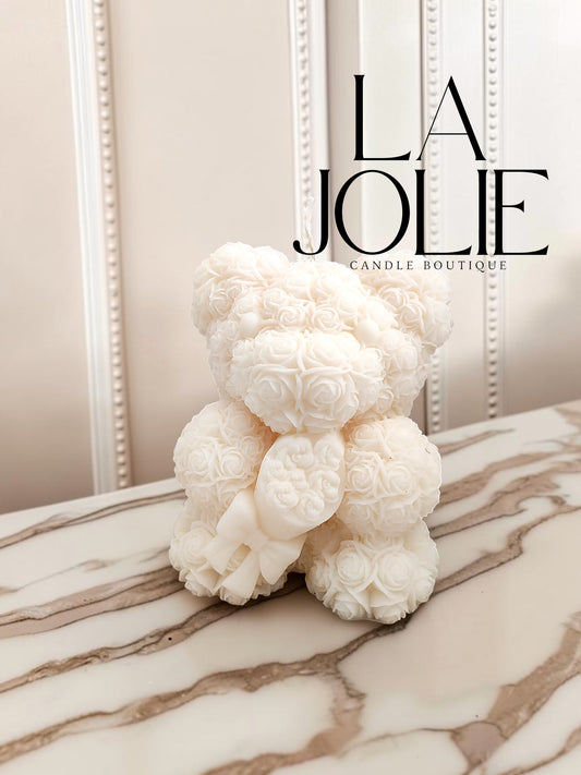 Bear bouquet roses love Pillar Candle