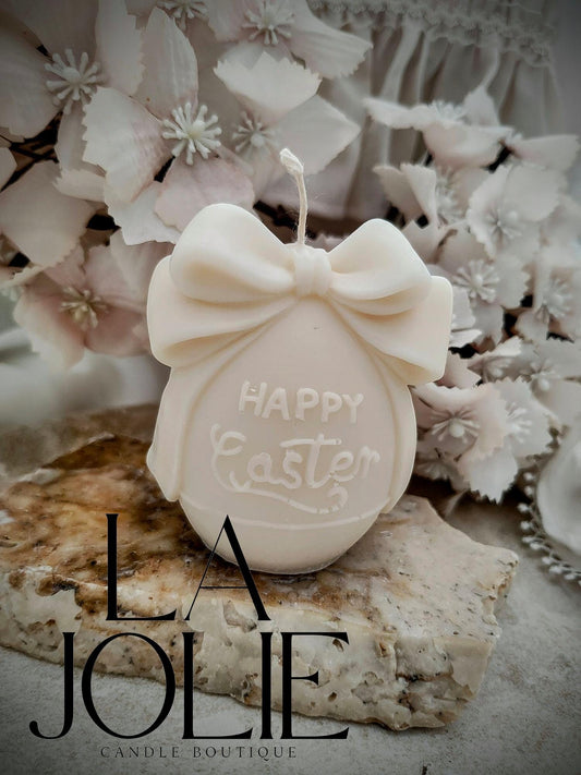 Happy Easter egg bow Pillar Candle