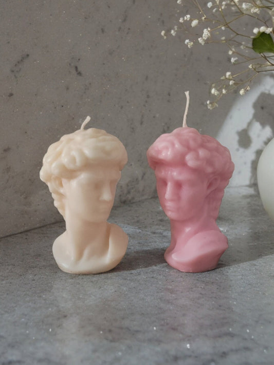 Mini David Head bust Pillar Candles