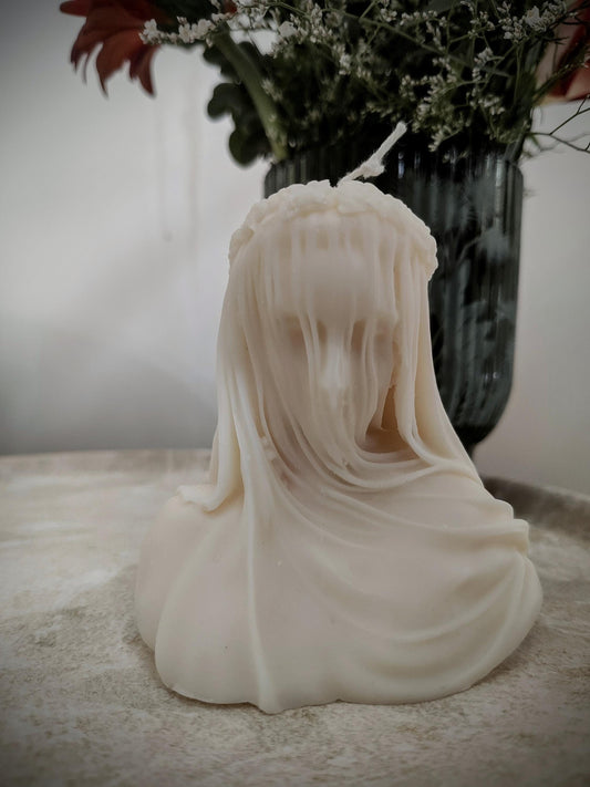 Veiled lady head candle