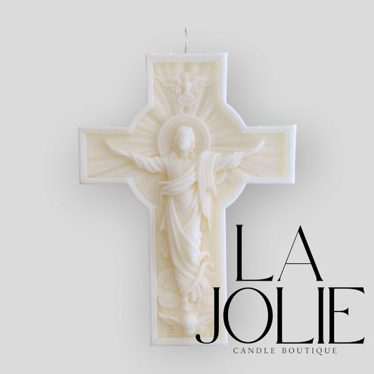 Jesus cross shaped Pillar Candle