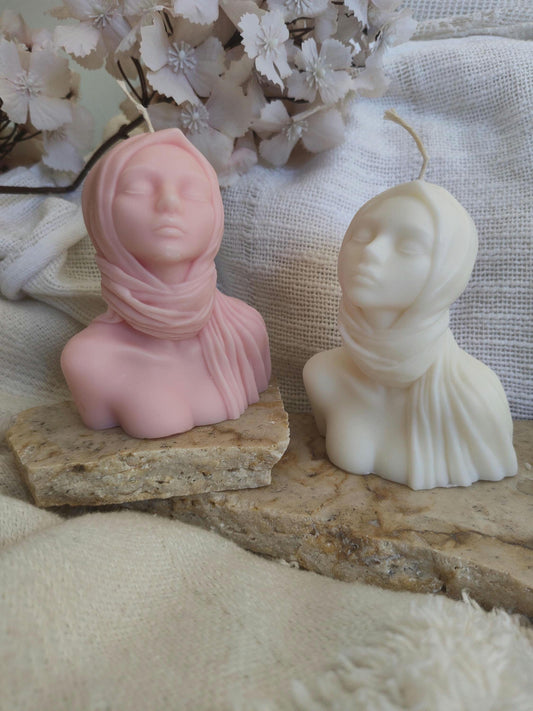 Lady Head body bust Pillar Candles