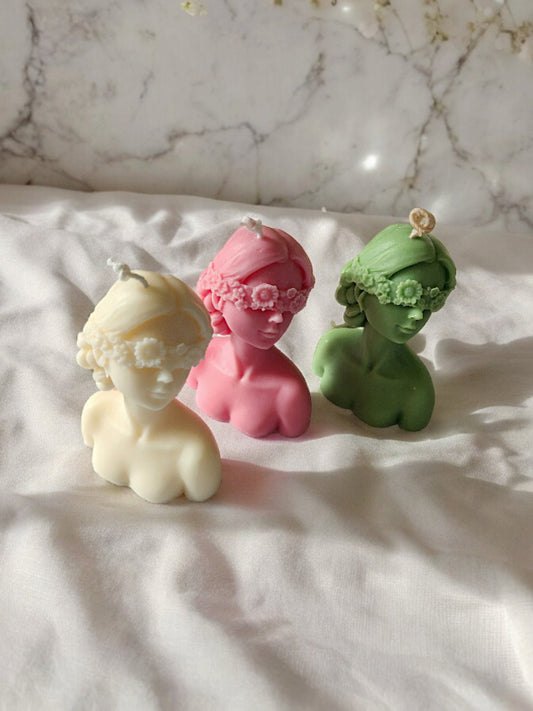 Lady flower Head body Pillar Candle