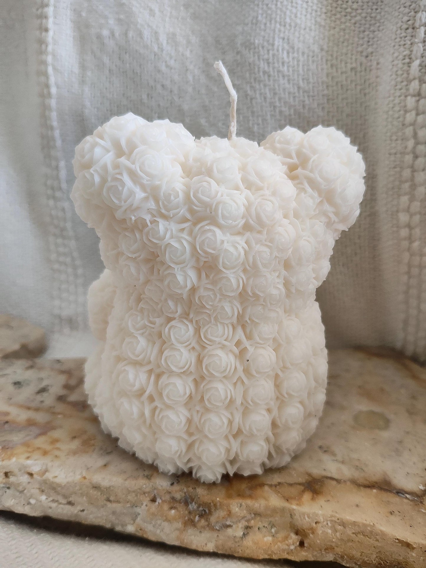 Bear bouquet roses love Pillar Candle