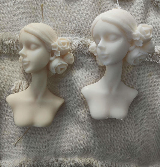 Lady large Head body Pillar Candle