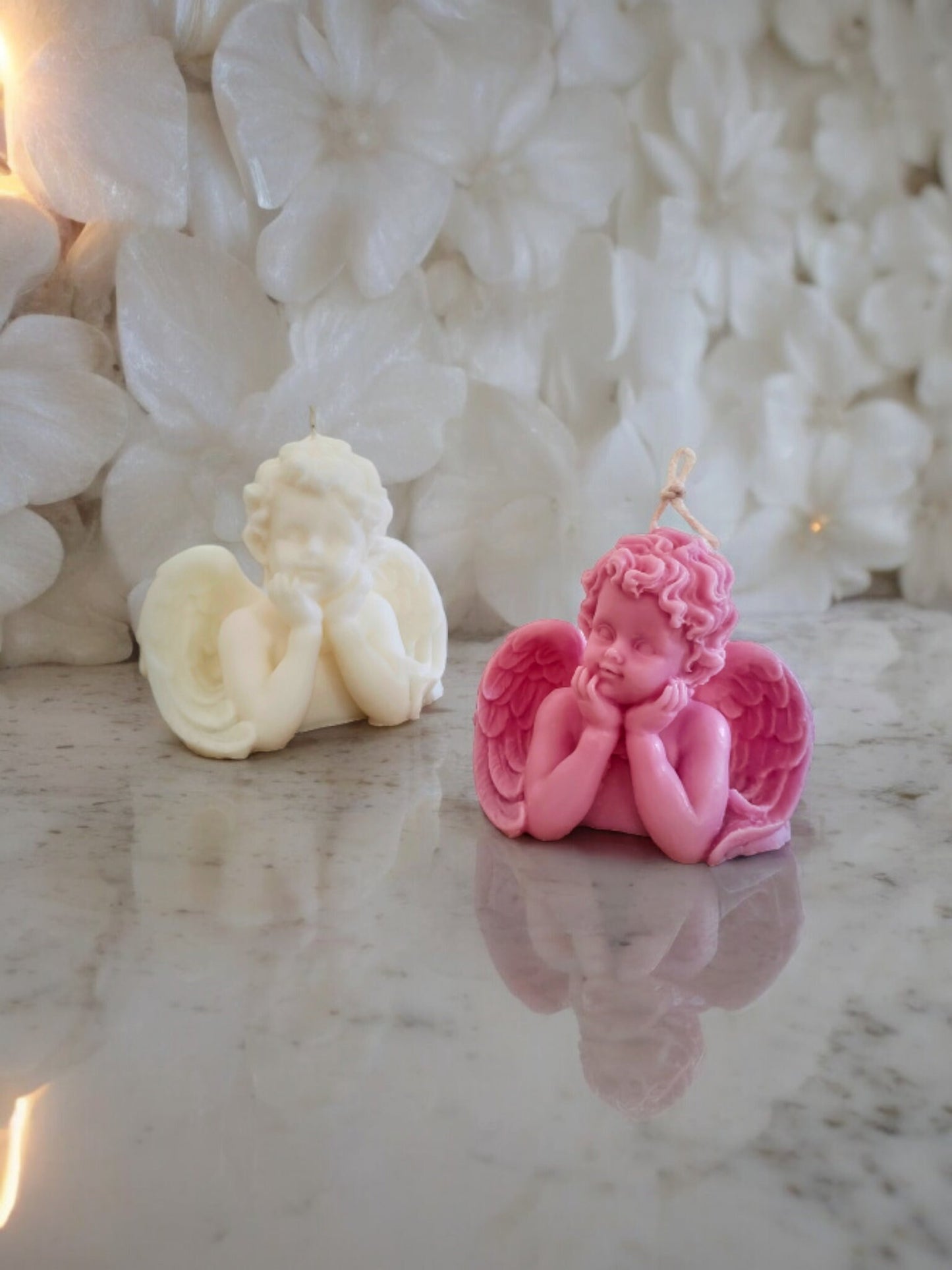 Angel Pillar Cherub Candle