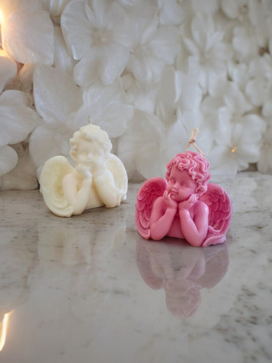Angel Pillar Cherub Candle