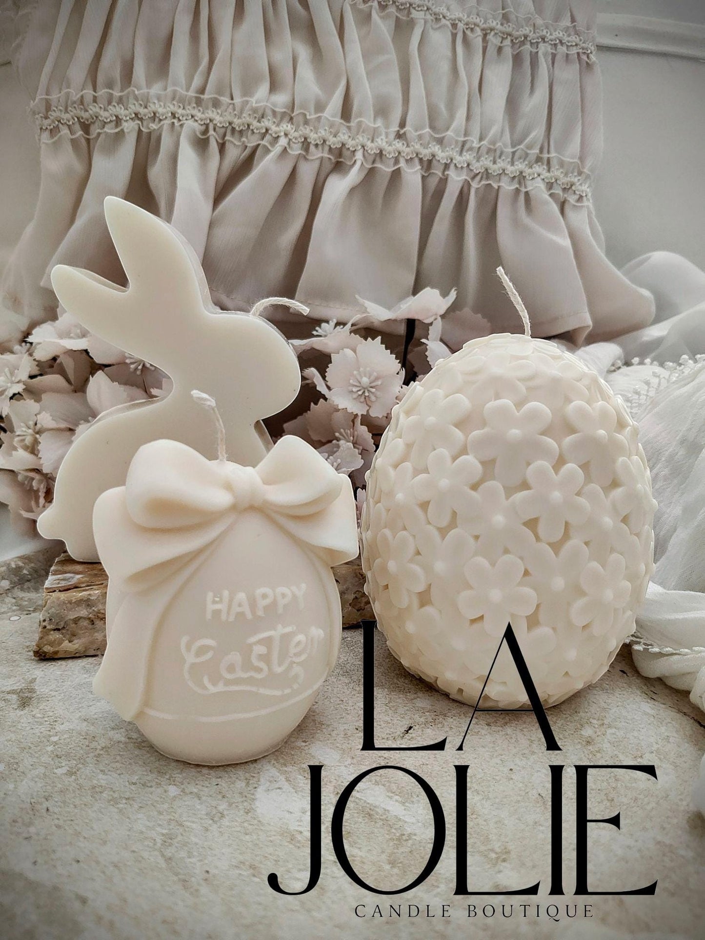egg flower soy Pillar Candle